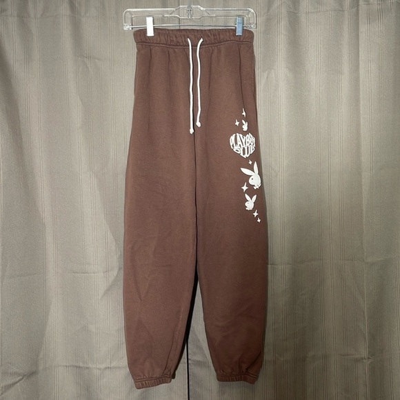PACSUN PLAYBOY COLLAB Playboy Sweatpants With White Drawstrings and Bubble Print - Picture 1 of 5